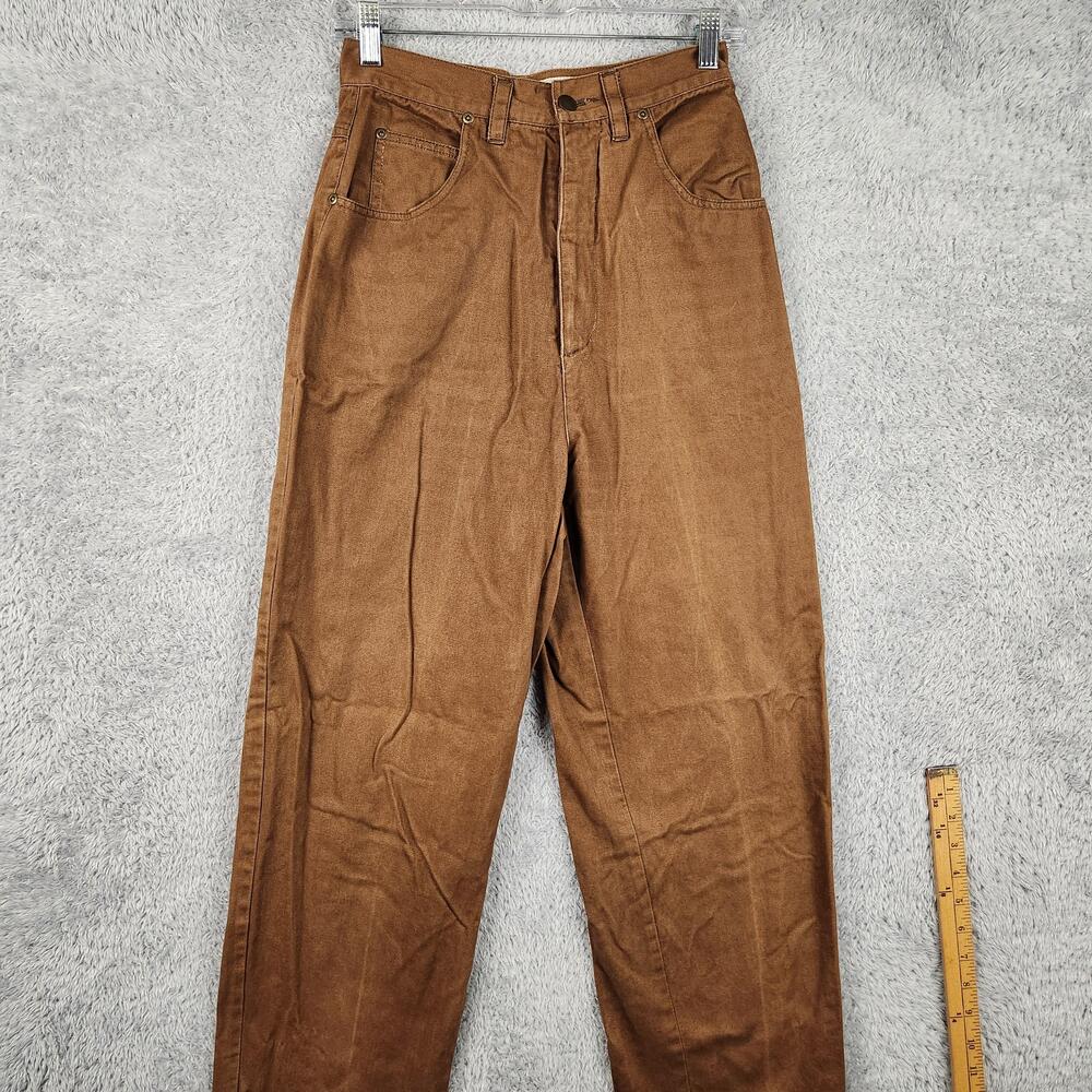 Vintage Tall Girl Pants Womens 8 Brown Khakis Tapered Twill 90s Grunge Baggy